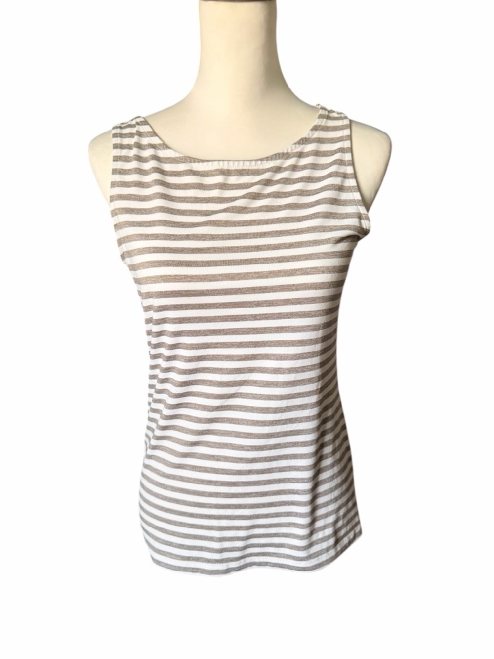 Eddie Bauer Striped Tank Top in Gray and White Size Small